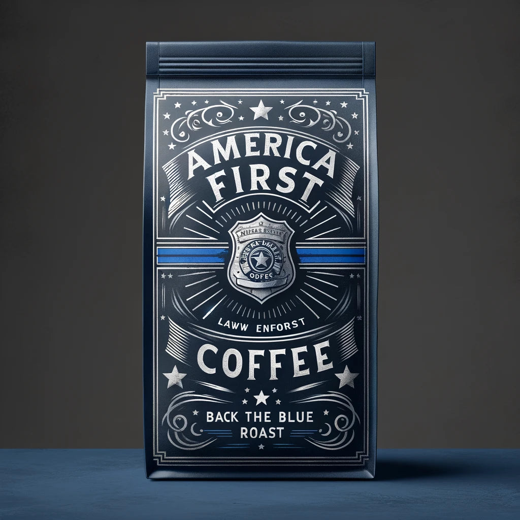 Back the Blue Dark Roast Coffee Beans America First Coffee   